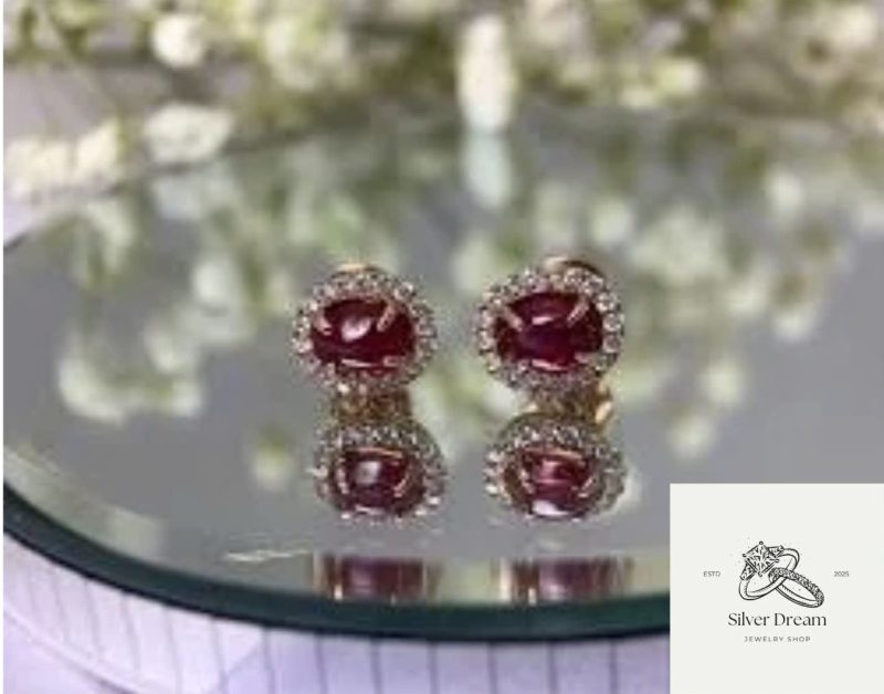 Bông tai đính đá (Gemstone earrings) - Hình ảnh 2